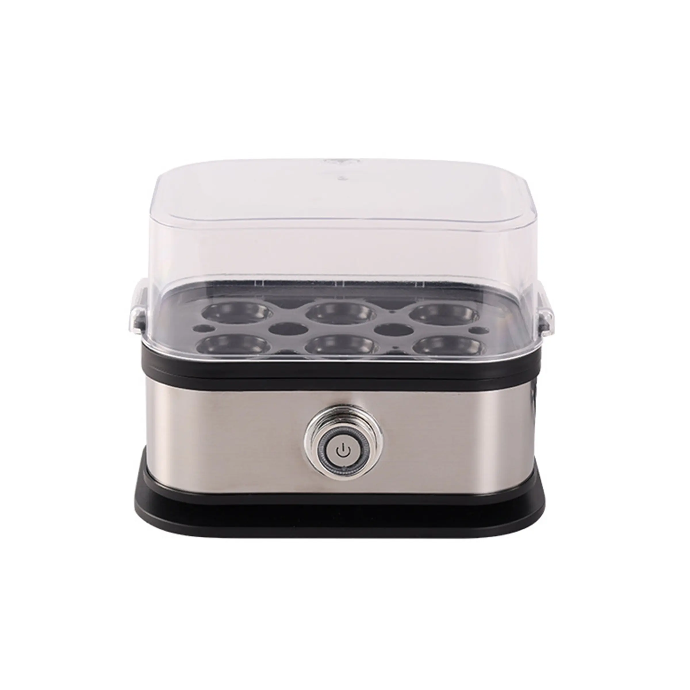 One-Touch Egg Cooker Machine with Ptc Temperature Control, Transparent Lid, Detachable Steaming Tray, Fits 6 Eggs, Ideal for Kitchen Dorm Office RV, Kitchen Appliances, Easy Egg Cooker