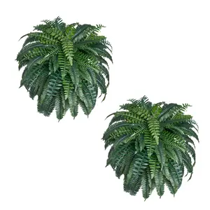 VEVOR Silk Artificial Boston Ferns, 43-47 in Natural Spread Diameter, 88-Branch Lightweight Decorative Plants, Hanging Fake Wall Decor for Home & Office (Basket/Flowerpot Unincluded)