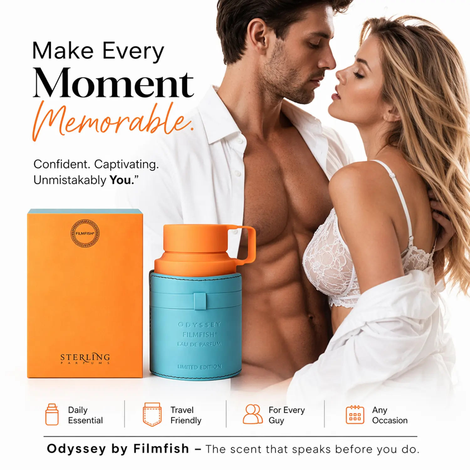 Pheromone Perfume for Men, Long-Lasting Formula with Floral, Fruity, and Woody Notes, Perfect Holiday Gifts, 3.4 fl oz / 100ml, Floral Woody