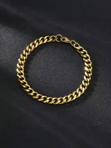 Men's Stainless Steel Cuban Link Chain Bracelet, Stackable Bracelets, Fashionable Multi-Color Jewelry Accessory, Durable Non-Fading Design, Perfect Gift Idea