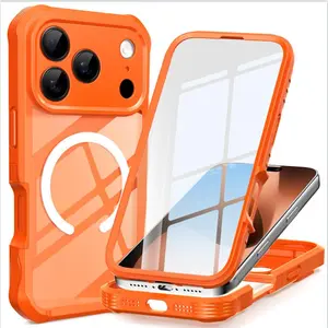 iPhone 17 Pro Max , Compatible with MagSafe,Magnetic Slim Cover, Anti-Yellowing & Shockproof, FullCamera Protection, Includes Screen & Lens Protectors, ClearProtective  Rustic Silicone