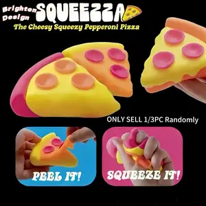 1pc Pizza Dippin Dazzler Squeeze Toy, a soft, slow-rebound sensory toy; a breathable, relaxing, soft, slow-bouncing stress-relief desk gadget; durable and uniquely designed; an relaxation Squeezza Pizza! 10 Seconds Relaxing  Satisfying Squish,easter gift.