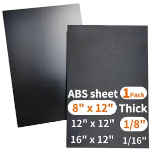 Black ABS Plastic Sheet,Moldable Plastic Panels,Thermoplastic Hard Board,High Flexible Tensile &  Strength,Textured & Smooth,for DIY Materials Handcrafts,, Decor(1,8x12x1/8 Inch Thick)