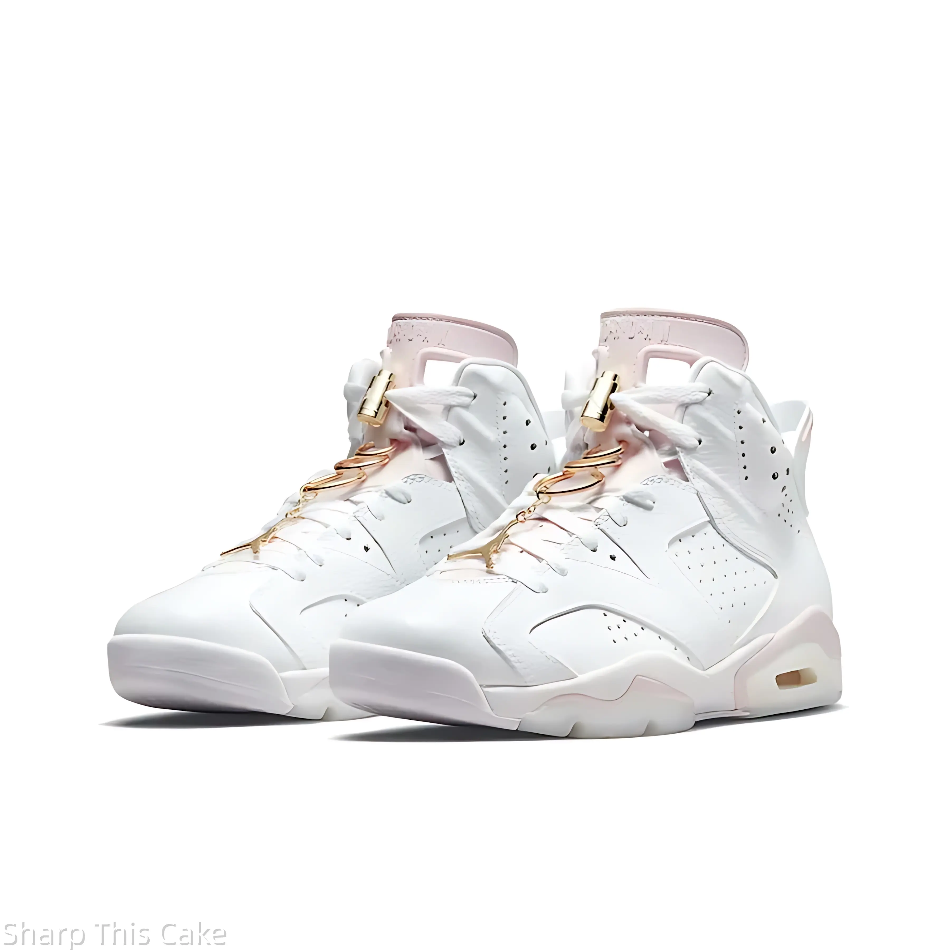 Unisex Multi Size Available Soft Leather White Pink Gold High Top Retro Basketball Shoes Brand New Sealed with Original Shoe Box, Elegant Cushioned Trainers for Couple Matching & Daily Lifestyle Wear