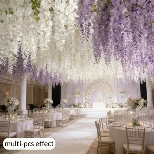 40 Pcs Artificial White Wisteria, All-Weather Durable Hanging Vines. Ideal for wedding arches, gardens, patios, ceilings and trellises; perfect for Valentine’s, Easter, Mother’s Day & spring. Great indoor & outdoor decor for homes, courtyards and commerci