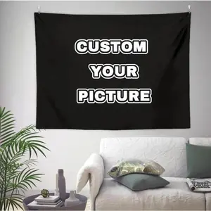 Custom Tapestry Upload Images Banners Personalized Wall Decor Customized Tapestry Flag Poster Banner for Bedroom/Wedding/Birthday Party/Gift Cotton Decorative Decoration Light Linen Print Design Home Goods