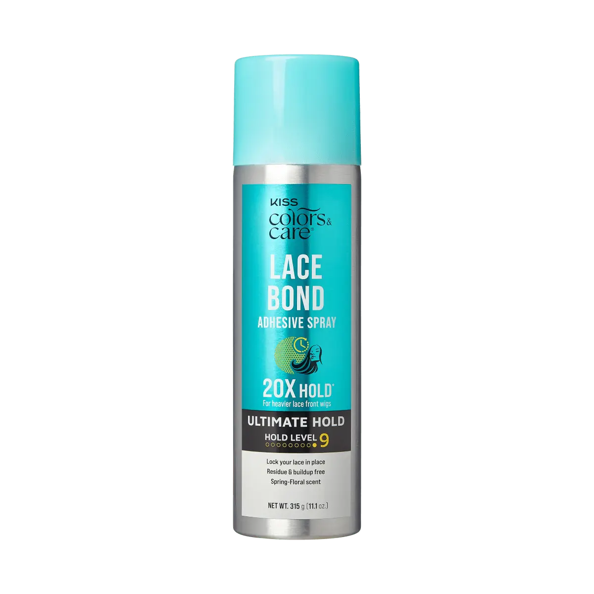 Kiss Colors & Care Lace Bond Spray | Ultimate Hold, Wig Adhesive Spray, Wig Glue, 11.1 oz, Hair Care