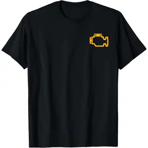 Pure Cotton Check Engine Light T-Shirt classic Fabric Menswear