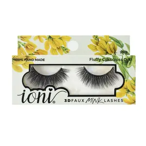 Ioni 3D Faux Mink Eyelashes - Pack of 12 for Dramatic Natural Look