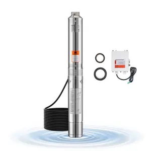 VEVOR Deep Well Submersible Pump, 1 HP Output Power, 230V, 31.7 GPM Flow 207 ft Head, with 32.81 ft Cord External Control Box, Stainless Steel Water Pump, for Industrial Irrigation and Home Use, IP68
