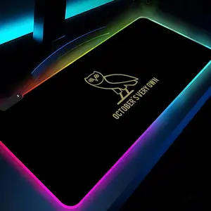 O-OVO Drake Rapper Mouse Pad Rgb Xxl Laptop Mat Gaming Mousepad Backlit Keyboard Gamer Girl Table Pads Desk