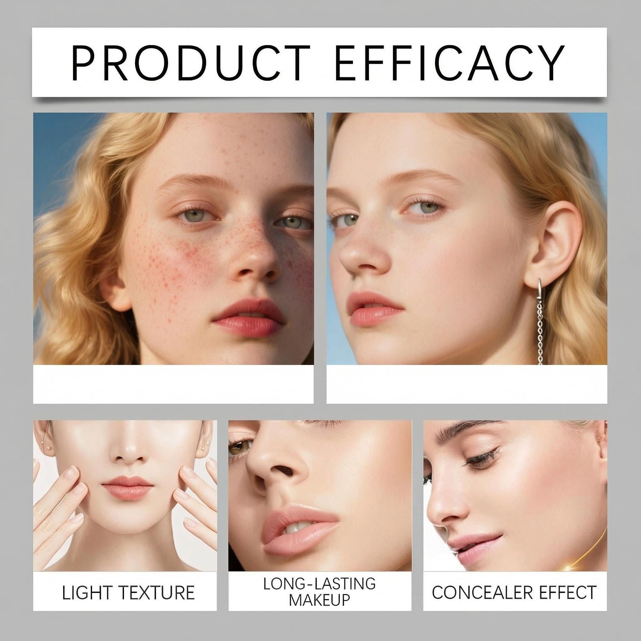 Zephoco 2-in-1 Color-Changing Foundation Stick Natural Shade Lightweight Hydrating Seamless Blending No Cakey Finish Sheer Breathable Coverage Concealer Makeup