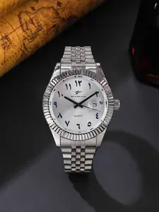 RICECGO Men's Business Classic Round Dial Quartz Watch with Silver Color Stainless Steel Band, Stylish Party Accessory, Business Fashion Watches, Gift Box Included for All Occasions