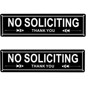 1 PCS No Soliciting Sign for Front Door, No Solicitation Signs for Office, 1 PCS Aluminum No Solicitors Sign for House, 11.8" x 3.1"