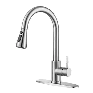 Stainless Steel Kitchen Faucet, Modern Single Handle Design Kitchen Faucet, Durable and Easy To Install, Kitchen Sink Faucet for Home