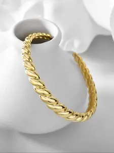 Women's Elegant Minimalist Braid Design Bangle Bracelet, Trendy Exquisite Open Bangle Bracelet, Chic All-match Vintage Jewelry As Gift for Girlfriend