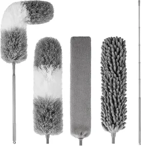 Dusters for Cleaning,Microfiber Duster  Duster with Extension Pole,4PCS Ceiling Fan Cleaner Duster,Long Duster Extended Handle,Blind Cleaner Dusting