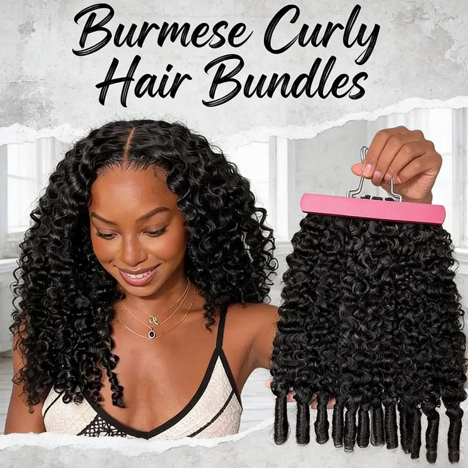 【NEW IN】VIPbeauty 14A Burmese Curly Bundles Human Hair 100% Unprocessed Virgin Hair Bundles Deals Human Hair Extensions 12A Raw Burmese Curly Human Hair Bundles for Black Women Natural Black Spiral Curly End Human Hair Weft Extensions