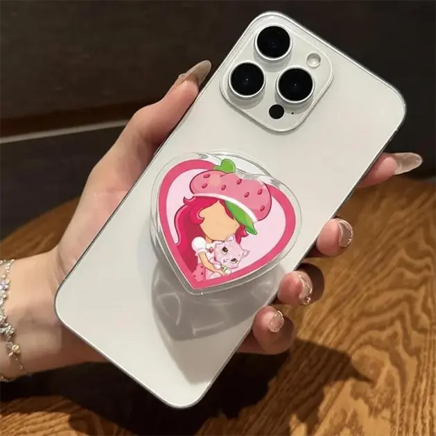 Cute Strawberry Girl Heart Magsafe Phone Grip – Magnetic Kickstand – Kawaii Gift