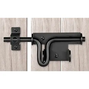 Heavy Duty Slide Bolt Gate Latch with Padlock Hole, Suitable for Outdoor Doors, Wooden Fence, Shed Door and Vinyl Door