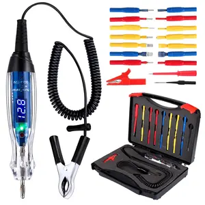 Test Light Probe Kit, 3-72V DC LED Digital Automotive Circuit Tester with Voltmeter, 18 count Multi Function Auto Fuse  Tester Electric Probe Test Kit