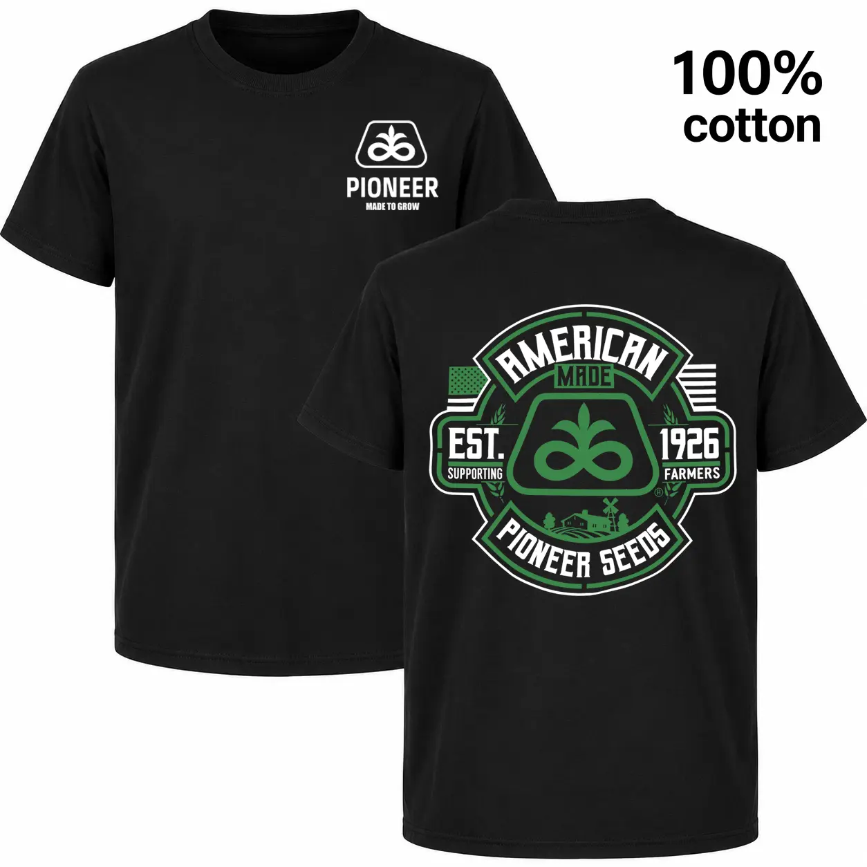 Pioneer Seeds Vintage Farming Graphic T-Shirt - American Made Est. 1926 Agriculture Tee for Men & Women