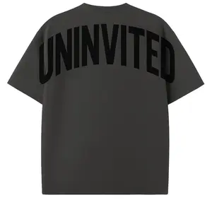 THE UNINVITED TEE - Oversized Heavyweight 80% Cotton 20% Polyester Screen-Printed Lettering Subtle Embroidered U Logo Daily Wear