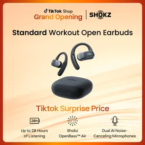 Shokz OpenFit Air - Open-Ear Headphones, True Wireless Earbuds, Water Resistant, Comfortable, Secure Earhooks for Daily Use