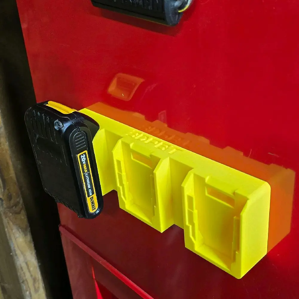 Magnetic triple locking holder for 20v Dewalt batteries