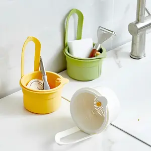 Hanging Kitchen Draining Basket Automatic Cleaning Push Sink Filter Basket with Removable Bottom Easy to Install and Remove Modern Kitchen Design Odorproof and Clogfree Draining Filter for Food Waste Kitchen Sink Strainer