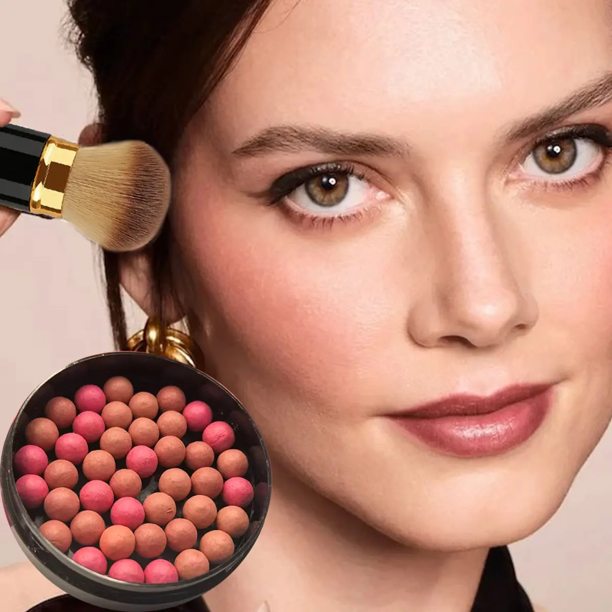 Long-Lasting Radiant Blush Ball, Multi-Pack Makeup Brush Included, Suitable for All Skin Types, Perfect for Flawless Cheek Color, Beauty Cosmetics, Glow Glam, Cosmetics Products
