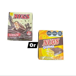Nugs Chocolate or nugs crujiente De La Rosa 12 Pieces Display Box Milk Chocolate Center Truffle and Peanut Flavor