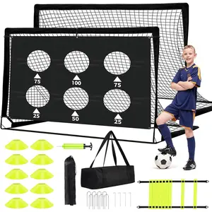 Kids Soccer Goals for Backyard Set of 2-6x4 ft Portable Pop Up Soccer Nets Training Equipment with Soccer Ball, Ladder, Cones, Ideal Birthday for Kids,Baseball & Softball Batting CagesAB17NorthVibe
