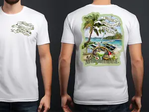 [2-sided] Jimmy Buffett Margaritaville Breathe In Out Move On 4”  Fashion Cotton, Full Colors, Full Sizes, For Men, For Women
