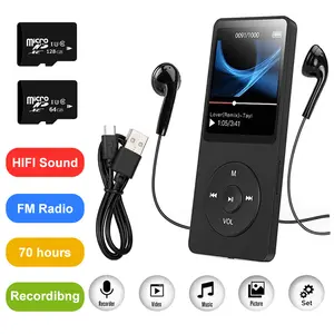 Compact Portable Bluetooth Lossless Audio MP3/MP4 Player with Memory Support, Headphones Bluetooth Compatibility, FM Radio, USB, Card Support, Recording Function, Ideal for Sports