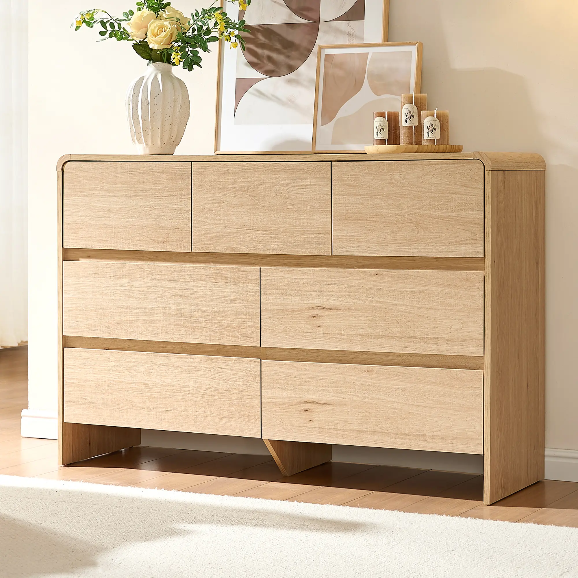 [SummerSale] AMERLIFE 5/6/7 Drawer Dresser for Bedroom, Modern Chest of Storage Drawers with Rounded Corners, Cabinet Organizer for Closet, Apartment, Nursery/Best Gift Ideas/Christmas Gifts