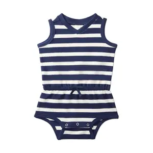 MiniMoi Terry Striped Romper