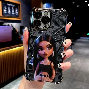 Anime Fashion Cute Bratz Doll Phone Case Compatible with iPhone 17,16,15,14,13,12,11,Pro,Max,Plus Phone Cover Featuring a Transparent Soft Back for Drop Protection