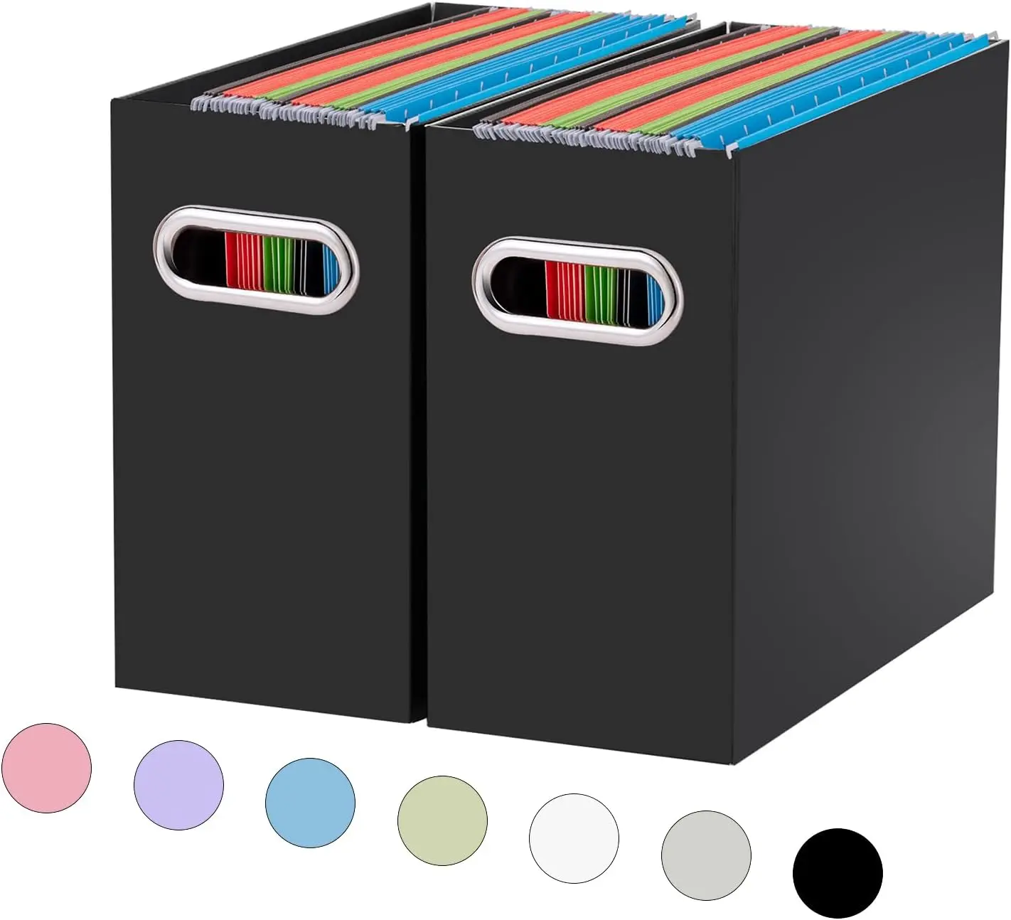File Organizer, 2 Packs Small Storage Box, Cardboard File Folder Organizer, Collapsible File Box for Hanging File Folders Letter Size