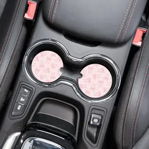 Pink Bow Cute Car Coasters, Set of 2, Foam Material, Cute Aesthetic Car Coasters, New Car Gift, Car Gadgets and Accessories