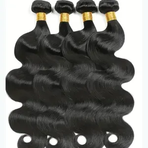22” Human Hair Body Wave Bundles 100% Virgin Hair in Black