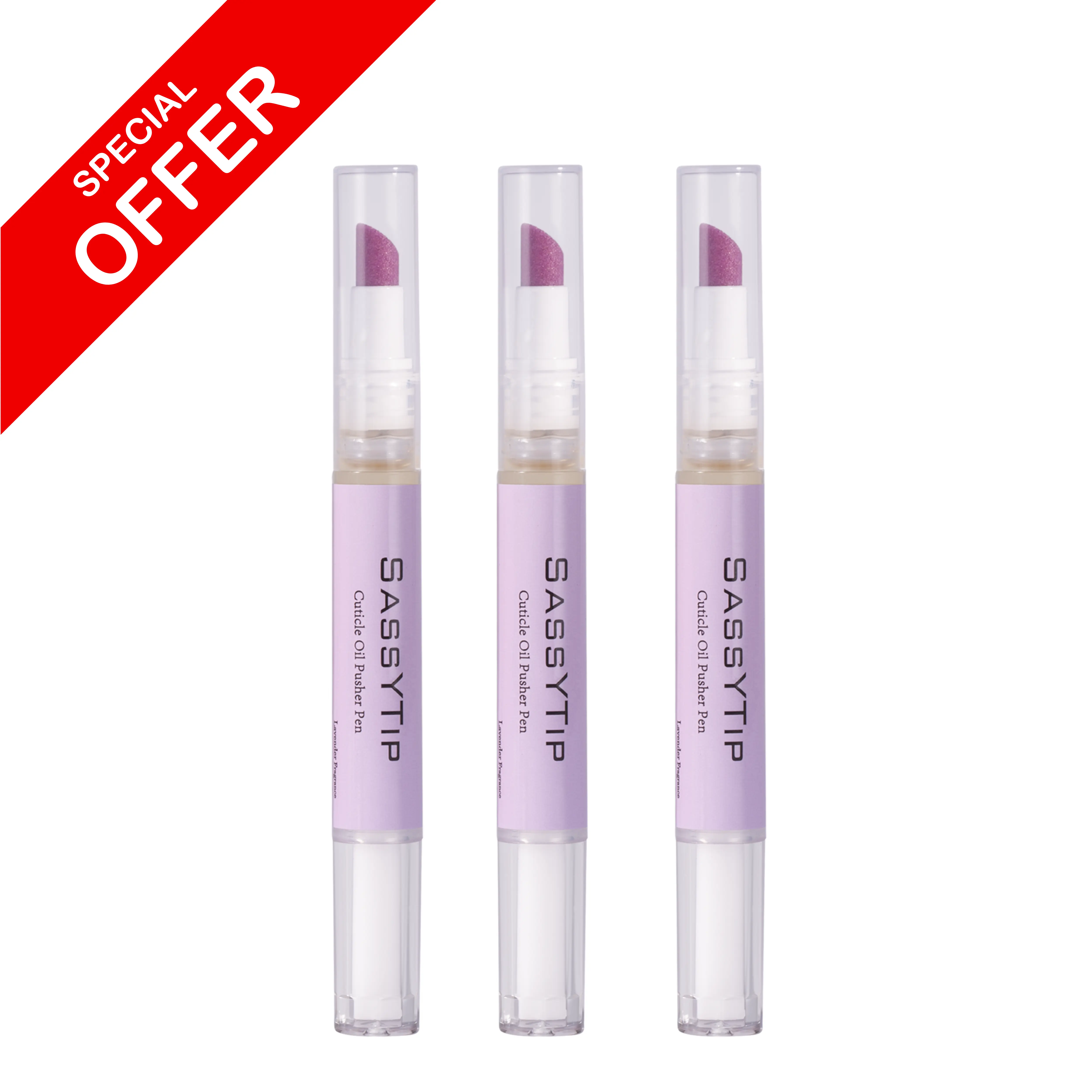 SASSYTIP 3pc vegan 2.0 Ceramic Cuticle pusher, Cuticle Removal, Soften Nail Care Pen
