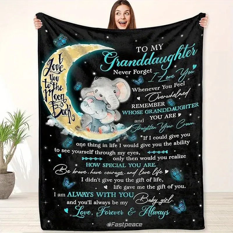 Flannel Blankets - Thoughtful Grandparent-to-Granddaughter Gift, Ideal for Birthday, Graduation Occasions