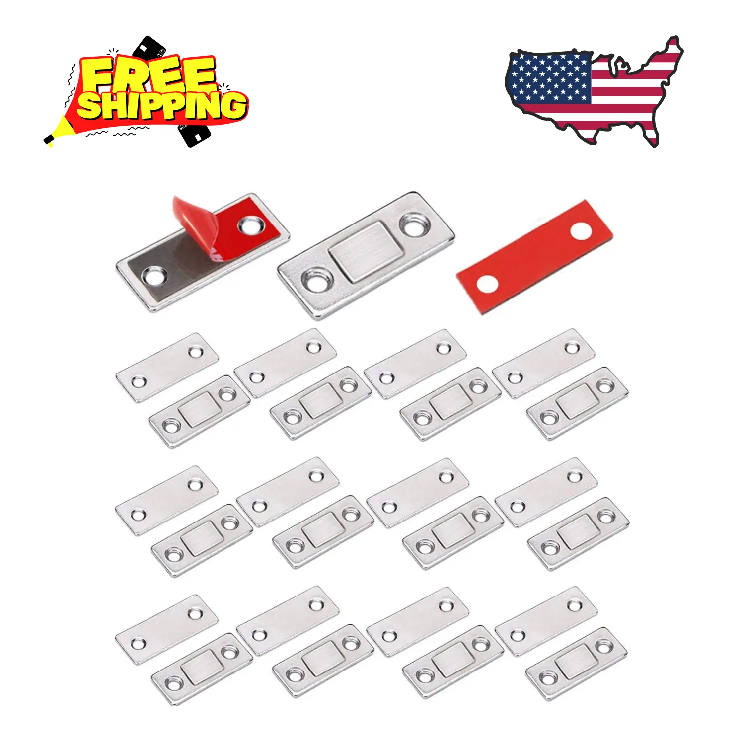 Drawer Magnets 12 Pack Ultra Thin Cabinet Door Magnet Stainless Steel