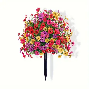 Outdoor Artificial Flowers, UV-Resistant Fake Plants, Large Pack, Ideal for Hanging Pots, Porch, Window Sills, Home Decor, Wedding, Spring Summer