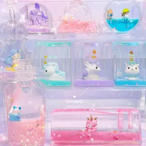UniqueQ DIRECT PURCHASE - Unique Decorative Figures for Home Office and Gifts Doll Figurines Decoration with Hand-Painted Figures and Mesmerizing Glittering Confetti