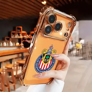 Chivas Guadalajara Logo Compatible with iPhone 16 16e 15 17 Air 14 13 12 11 Pro Max Plus X XS Rugged Durable shockproof Anti-Scratch soft Silicone case Four-corner Thickened Electroplated Bumper
