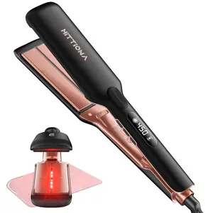 1.75” Wide Ceramic Hair Straightener, Infrared Flat Iron for Fast Styling, 5s Instant Heat Up for Thick & Long Hair, Anti-Frizz Ionic Tool, Worldwide Dual Voltage & Travel Ready