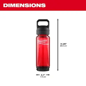 PACKOUT 25 Oz. Red Plastic Bottle with Chug Lid Durable Everyday Beverage Tumbler 11.25 in Height 3.1 in Width 3.1 in Depth Bottled