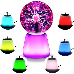 Plasma Ball: 3-Inch Touch-Sensitive Plasma Globe Lamp with Electric Lightning Effect, 7-Color Changing Mood Light Powered by USB – Perfect for Parties, Home Decor, Props, Room Decoration, Christmas Gifts, New Year Gifts and Birthday Gifts.
